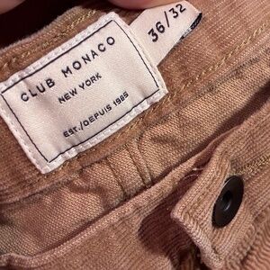 Men’s tan corduroy pant Club Monaco 36x32